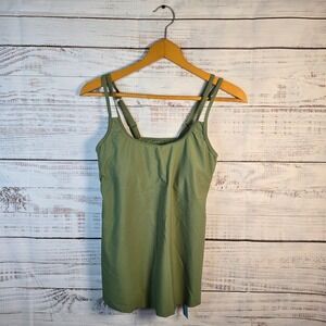 YONIQUE Sage Green Swim Tank Top NWT‎ Size XS Adjustable Strap Bikini Top
